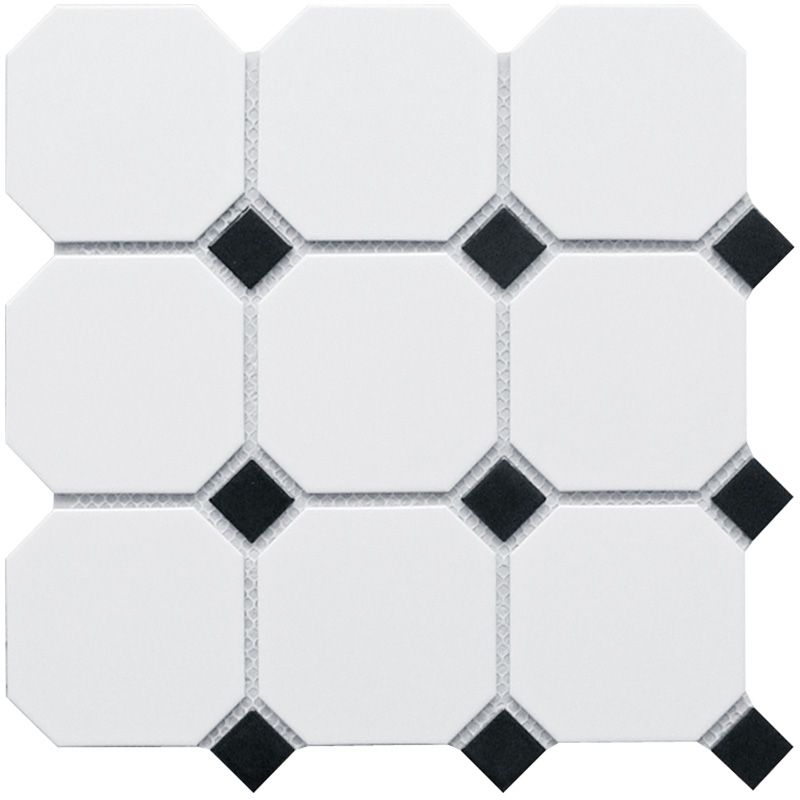 Мозаика Octagon big White/Black Matt Starmosaic