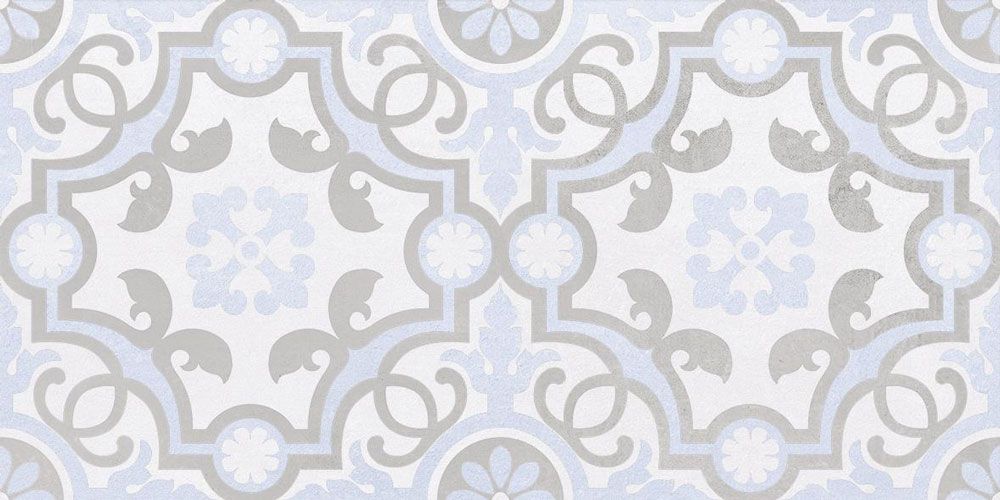 Depo Плитка настенная узор голубой 34017 25х50