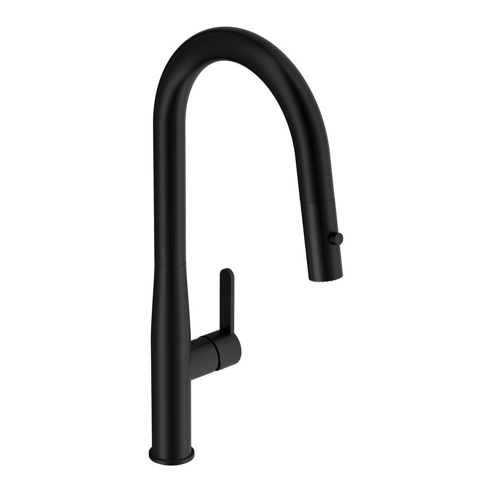 Смеситель для кухни OLIVA с выдвижным изливом черный