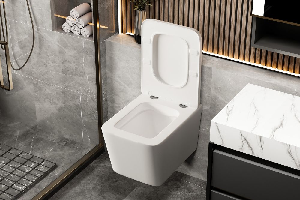 Унитаз ABBER Rechteck AC1201MW подвесной белый матовый, безободковый