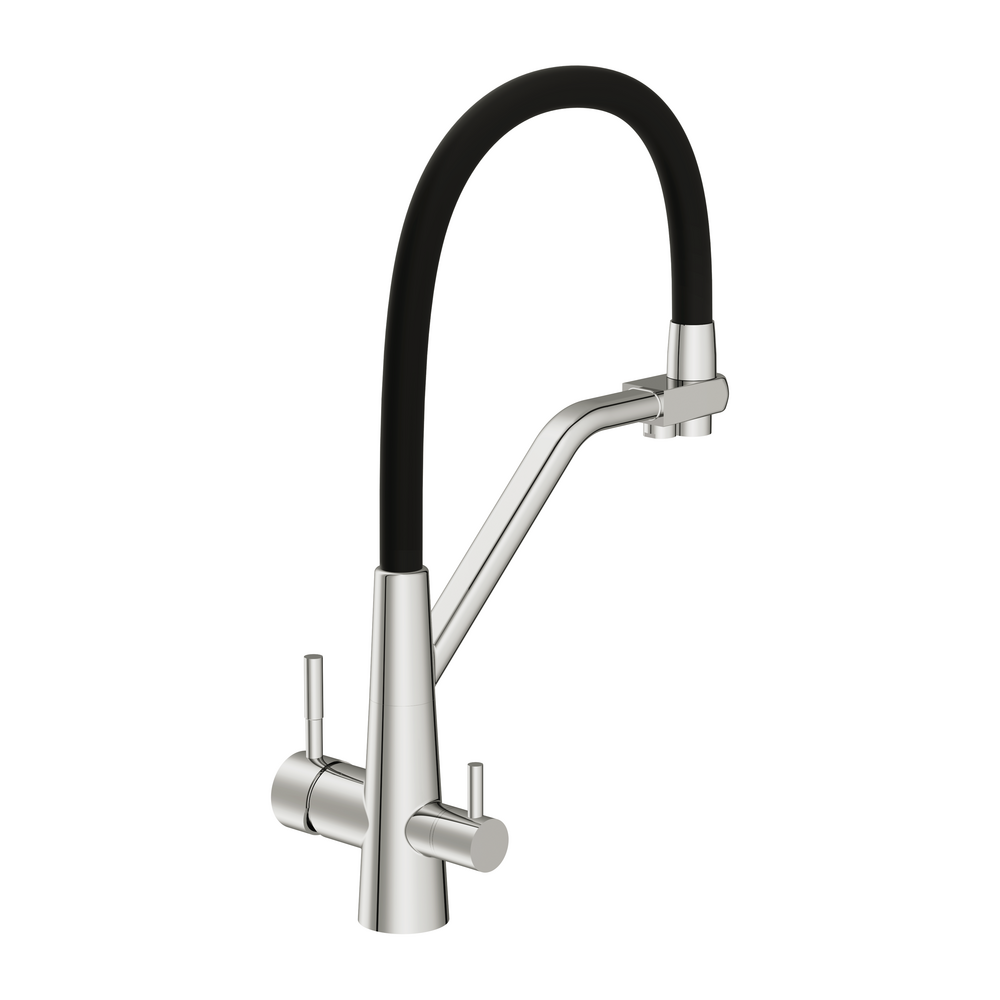 Смеситель для кухни VIVO однорычажный с подключением фильтра с гибким изливом хром