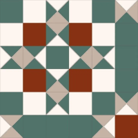 Керамогранит Nice Ker Victorian Windsor green 45.2x45.2 (7.3x7.3) микс матовый под мозаику / с орнаментом