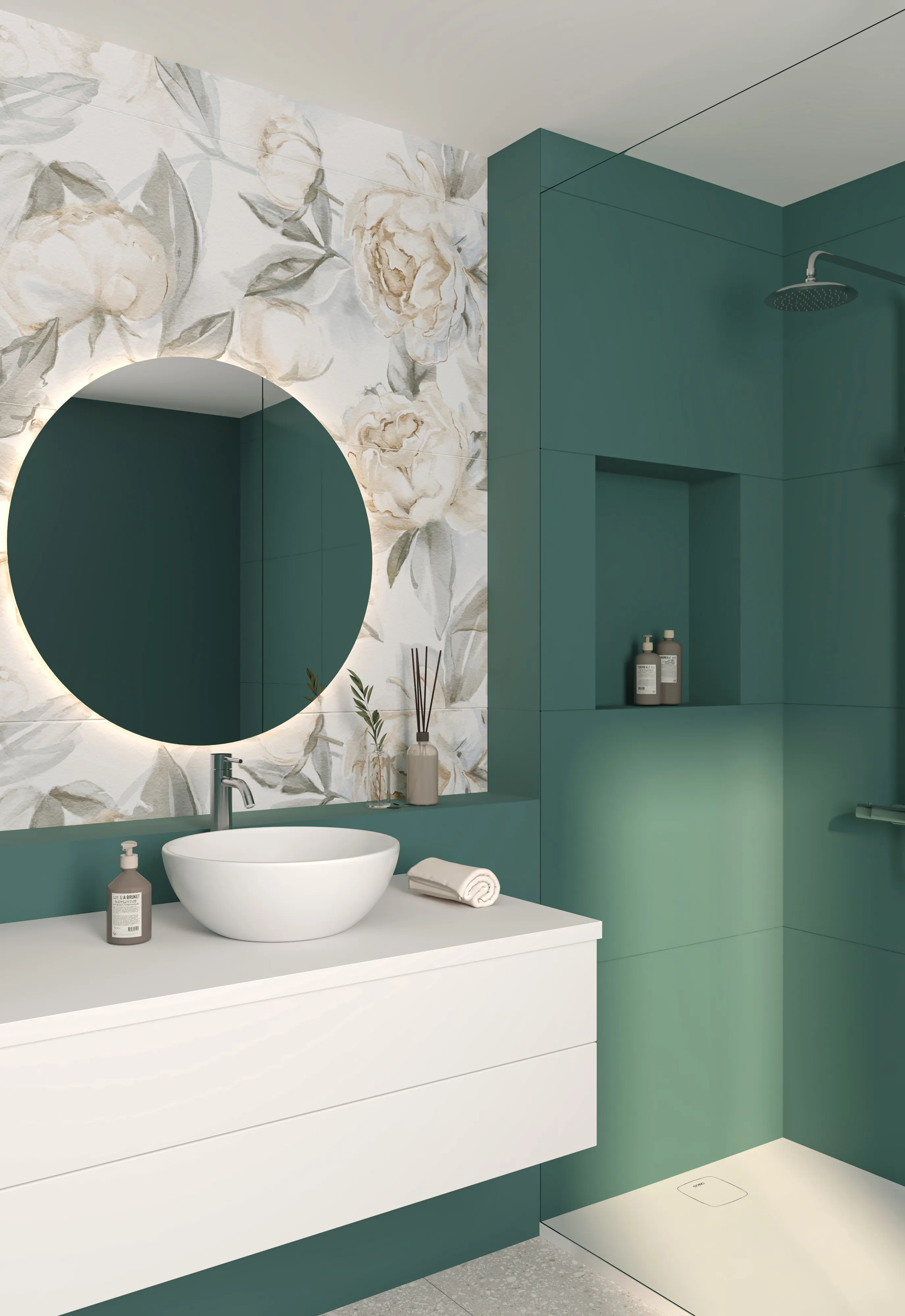 Керамогранит Elite Flower Decor A+B Matt 60x120 (Staro Slim) - тонкий керамогранит 60х120 см, 5 мм, декор, панно, цветы, флора, листья