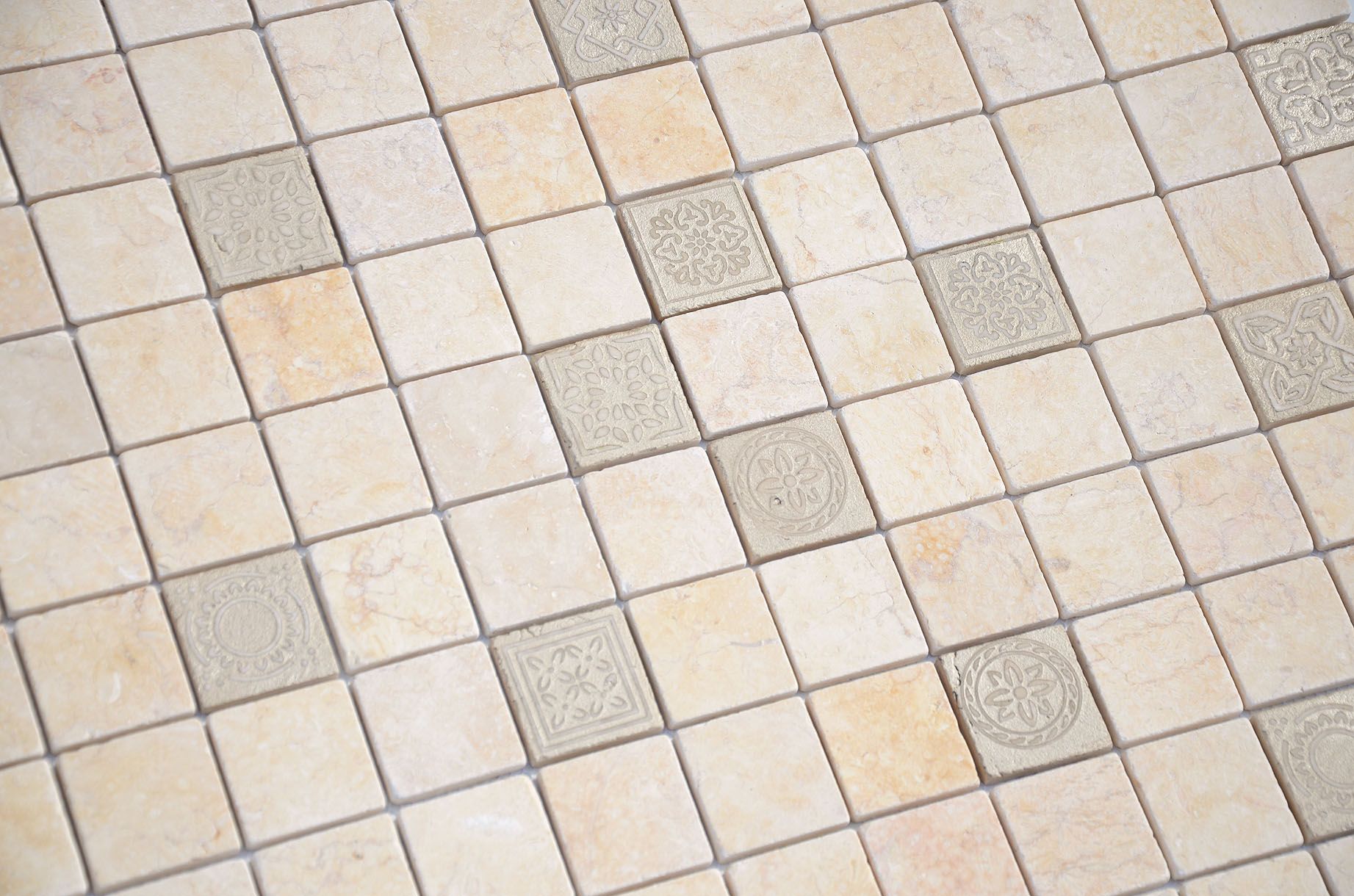 Мозаика из натурального камня Caramelle Mosaic Art Stone Art Botticino MAT 48x48x8