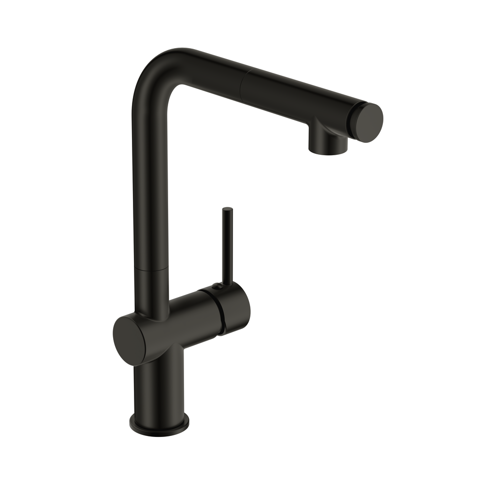Смеситель для кухни FLAVIS с выдвижным изливом два режима черный