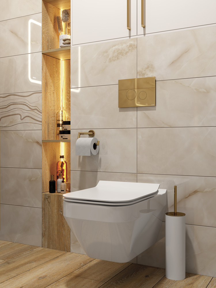 Кнопка TWINS стекло черный (Cersanit)