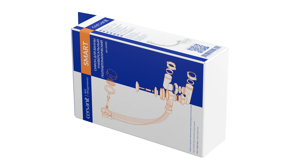 Сифон для ванны SMART универсальный полуавтомат