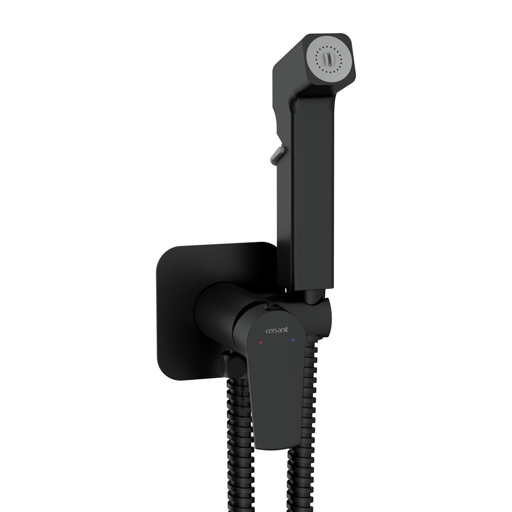 Смеситель с гигиеническим душем CITY черный