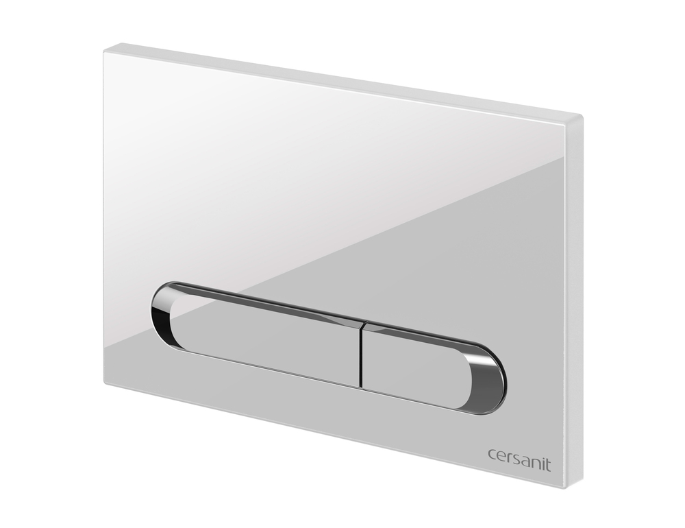 Кнопка ESTETICA пластик белый с рамкой хром (Cersanit)