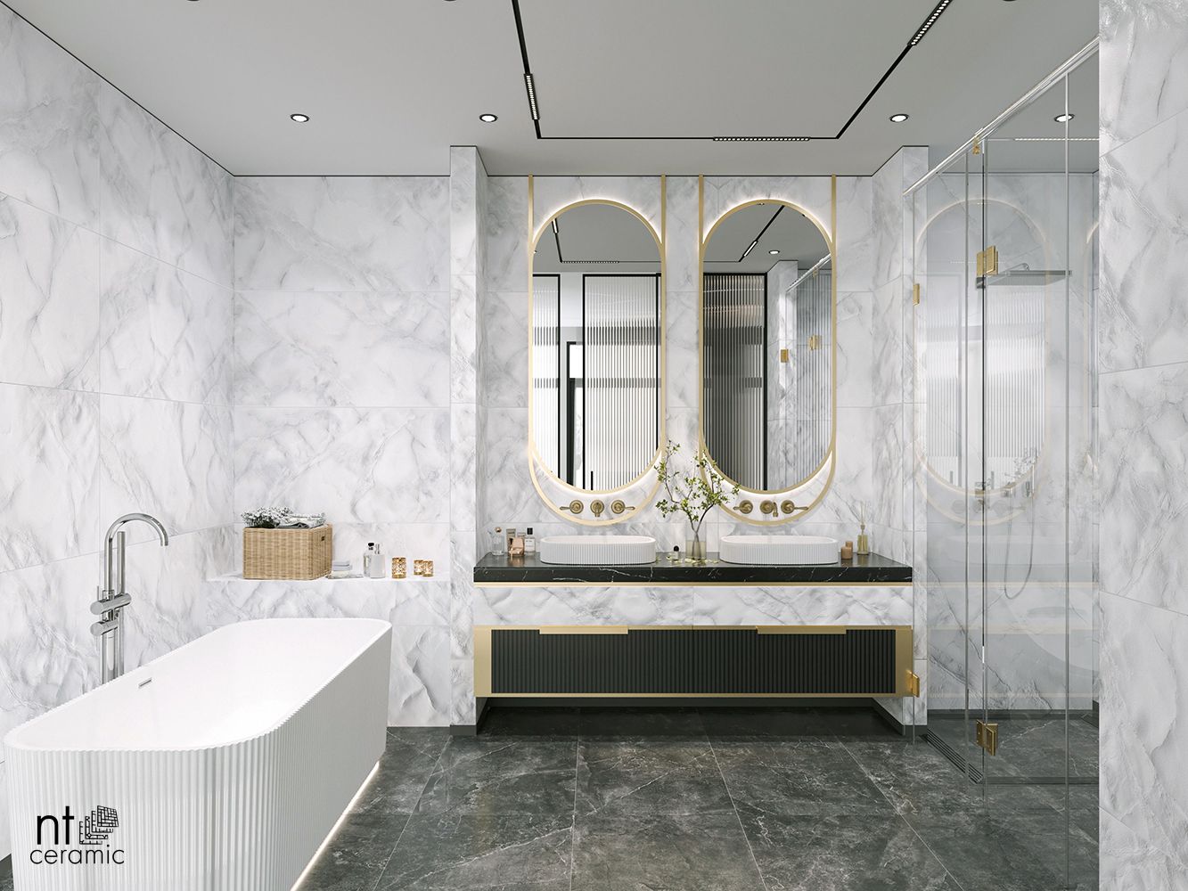 Керамогранит NT99524C Onyx Smoke Carving 60x120