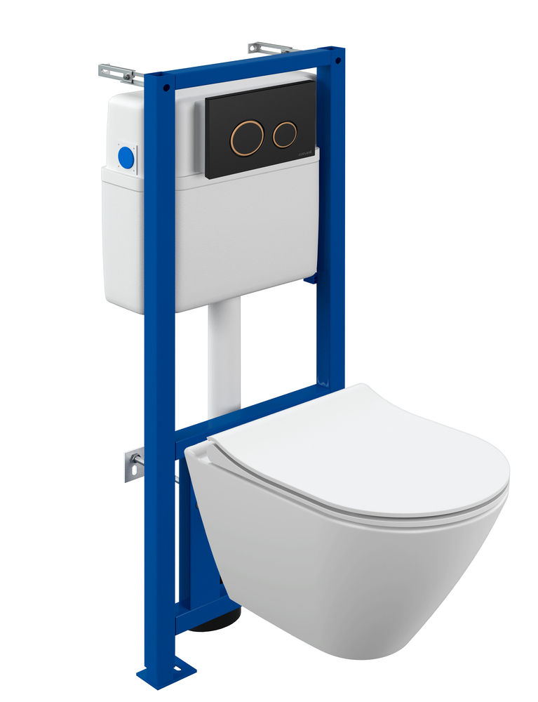 Комплект CITY SMART CO DPL EO slim + LINK PRO + TWINS пластик черный матовый с рамкой золото LP