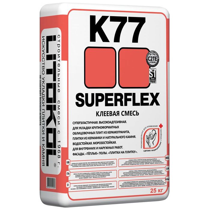 Клей плиточный SUPERFLEX K77 25 кг