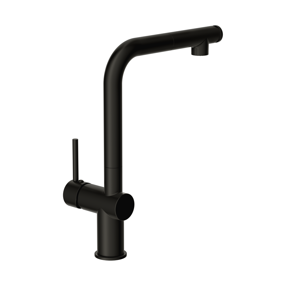 Смеситель для кухни FLAVIS с выдвижным изливом два режима черный