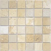 Мозаика из натурального камня Caramelle Mosaic Art Stone Art Travertino Beige MAT 48x48x8