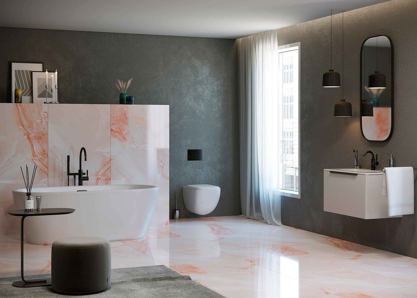 Керамогранит Opera Onyx Rosso 80х160 Creto