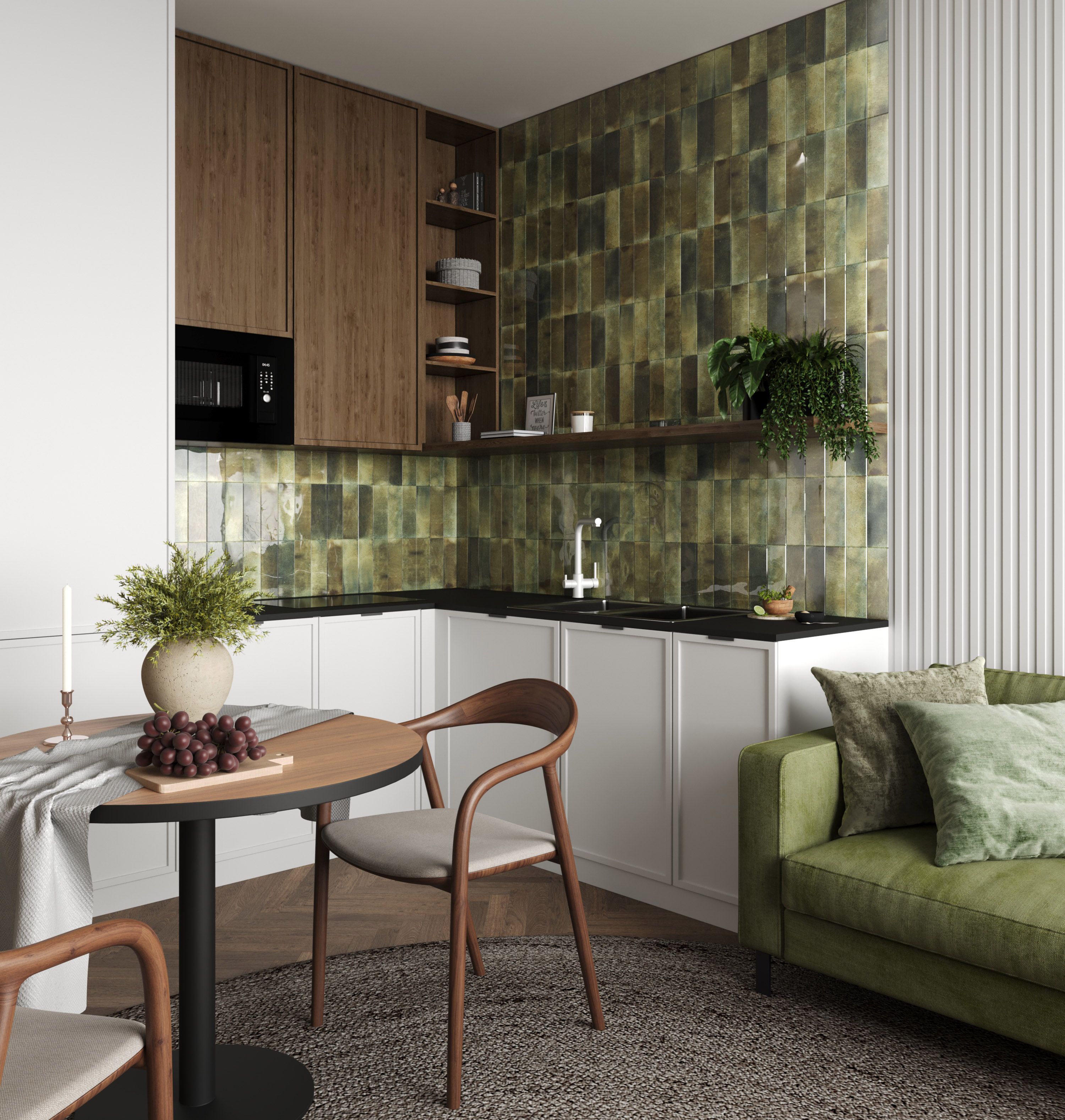 Керамическая плитка, OLIVE 7.5x22.5, Jazz (Smile Tile), глянцевая испанская плитка метро кабанчик