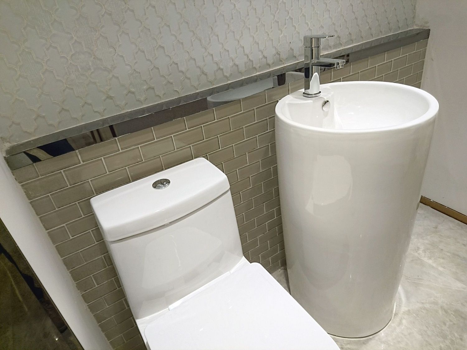 Стеклянная мозаика Impressioni Mattoni Beige 50x100 (Caramelle Mosaic), кирпичики 5х10 см