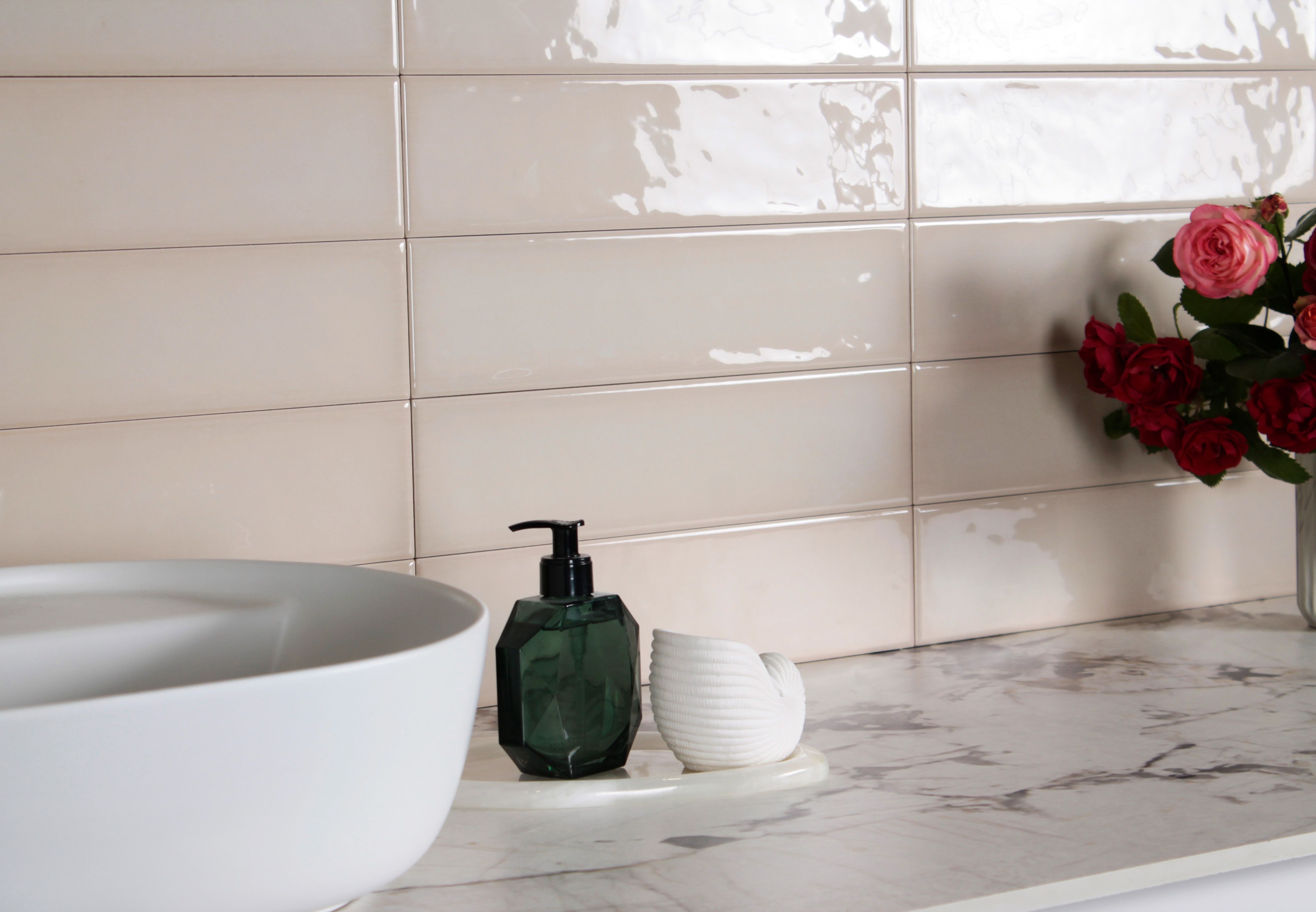 Керамическая плитка, BEIGE 10x40, Monte (Smile Tile), глянцевая испанская плитка метро кабанчик