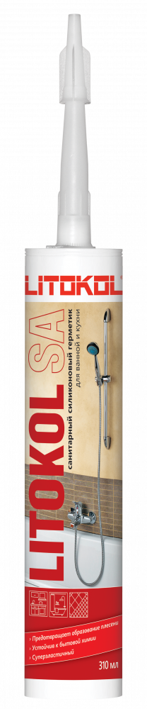 Герметик санитарный силиконовый LITOKOL SA Антрацит картридж 310мл