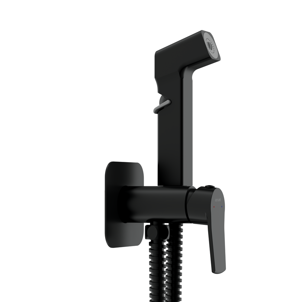 Смеситель с гигиеническим душем CITY черный