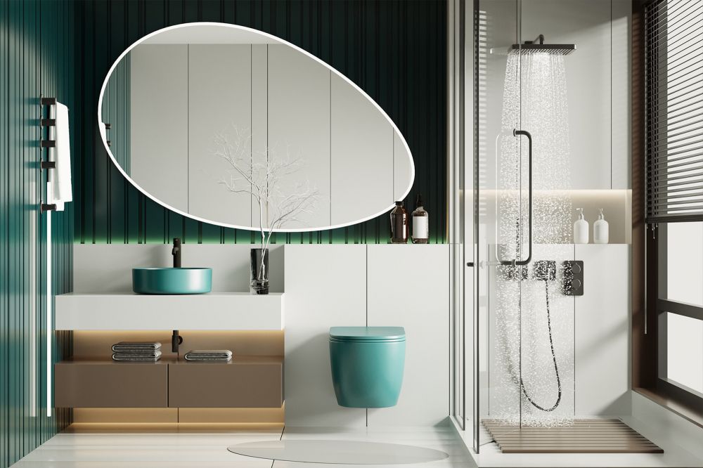 Унитаз ABBER Bequem AC1101MBG подвесной темно-зеленый матовый, безободковый