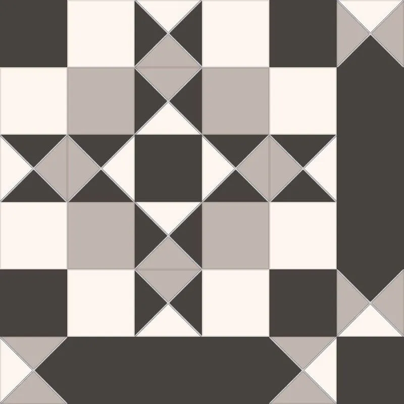 Керамогранит Nice Ker Victorian Windsor black 45.2x45.2 (7.3x7.3) микс матовый под мозаику / с орнаментом