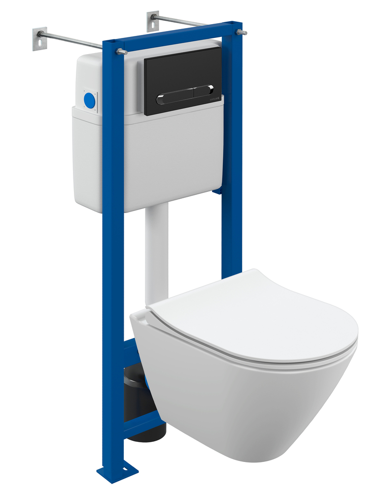 Комплект CITY SMART CO DPL EO slim + VECTOR + ESTETICA пластик черный матовый с рамкой хром