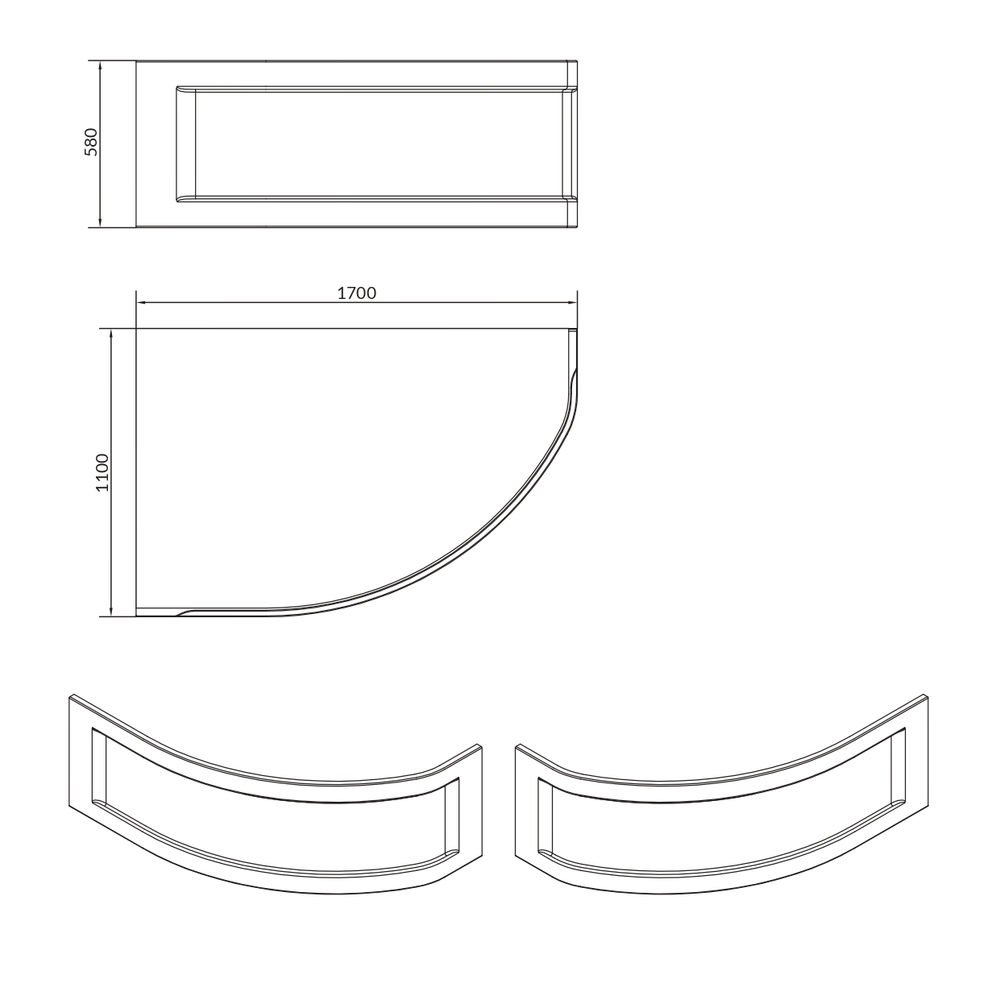 Панель для ванны фронтальная KALIOPE 170