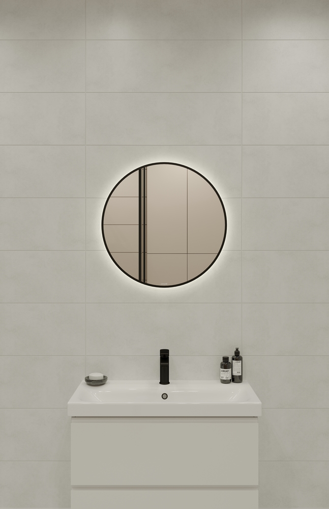 Зеркало ECLIPSE smart 60x60 в черной рамке