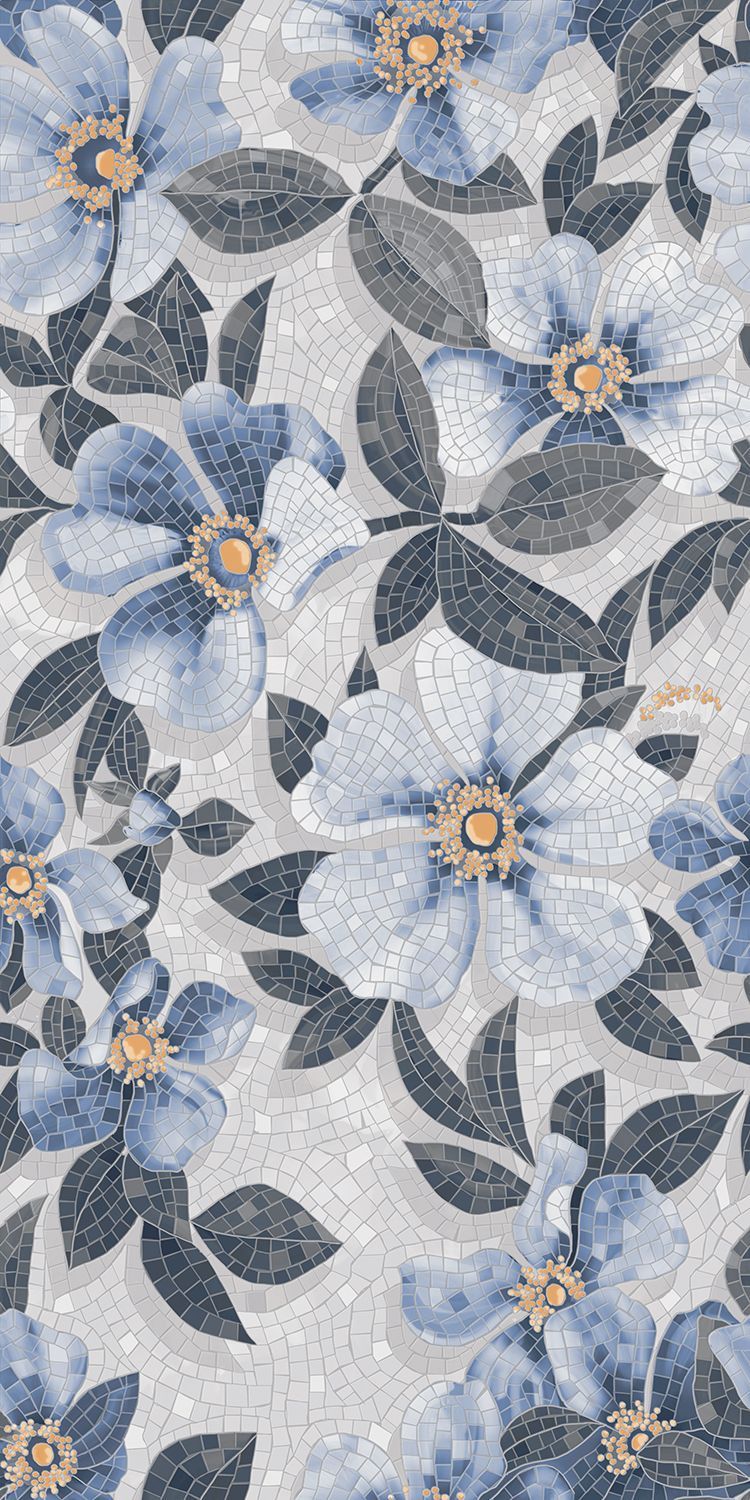 Розелла синий декорированный КГ SG591002R 119.5*238.5, Керама Марацци