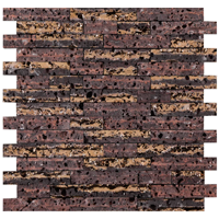 Мозаика из натурального камня ELITE Lava Stone Brick Gold 30,3x32x1,4 см