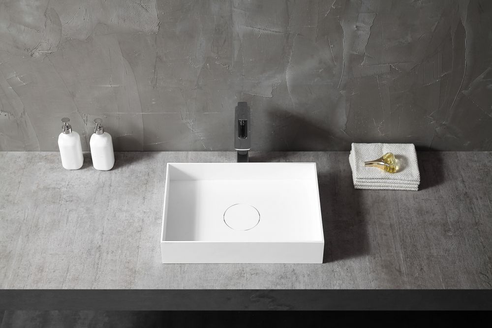 Раковина накладная ABBER Stein AS2621 белая матовая