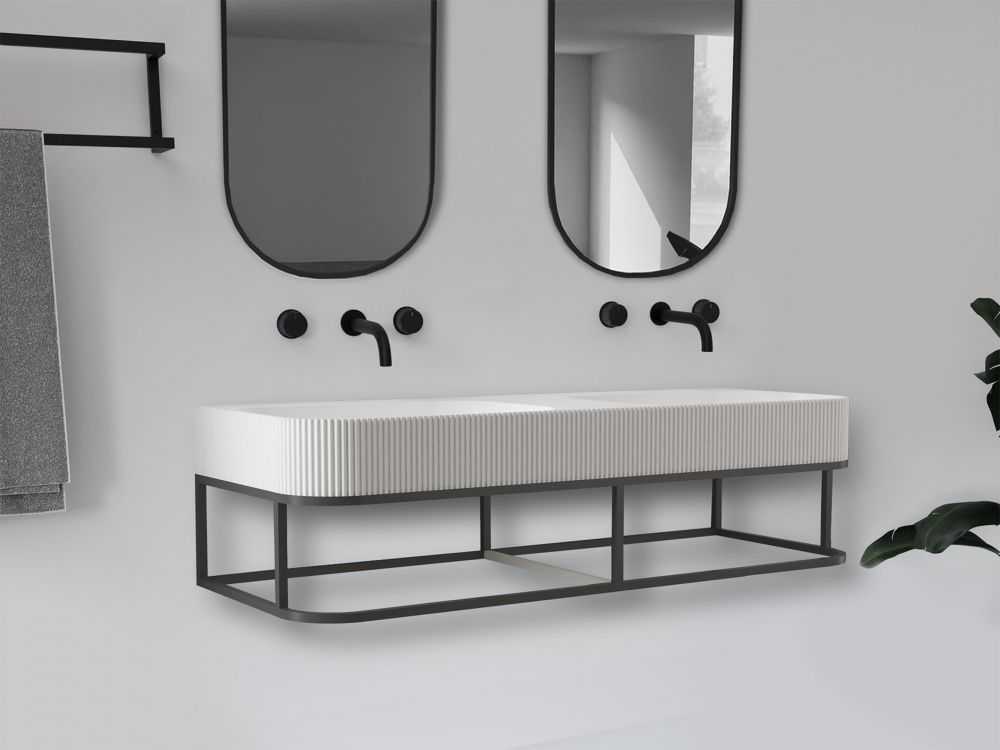 Консоль с раковиной ABBER Stein AS2646 подвесная, белая матовая