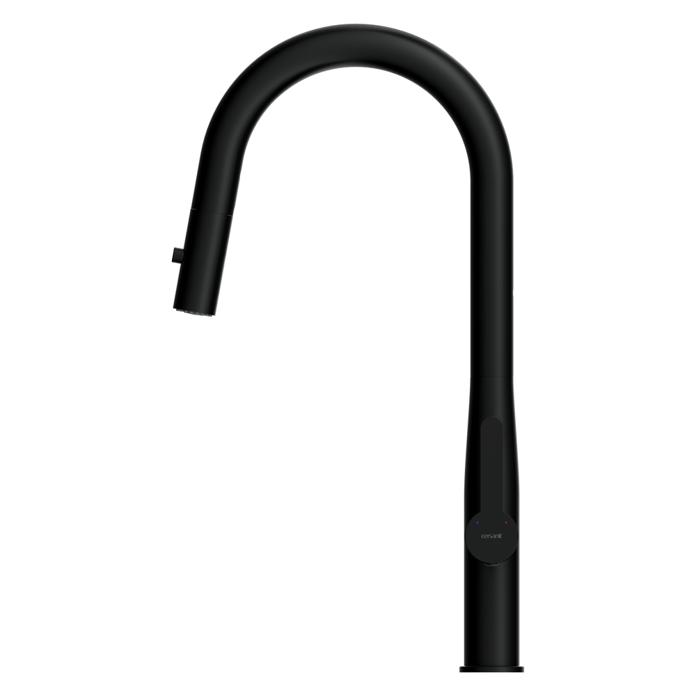 Смеситель для кухни OLIVA с выдвижным изливом черный