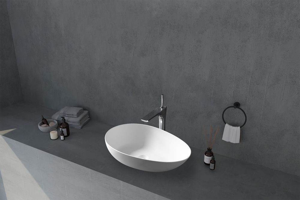 Раковина накладная ABBER Stein AS2615 белая матовая