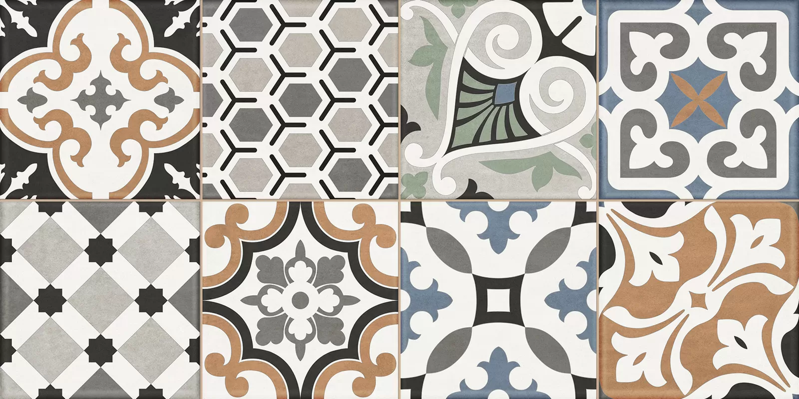 Плитка настенная Design Art Mix 1 WT36DST55 New Trend 20х20 пэчворк