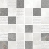 Мозаика Azori 587433004 Opale Grey Mosaic 30x30 серая глянцевая под мрамор