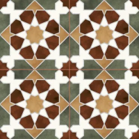 Керамогранит Nice Ker 7004 Rabat green 45.2х45.2 микс матовый с орнаментом