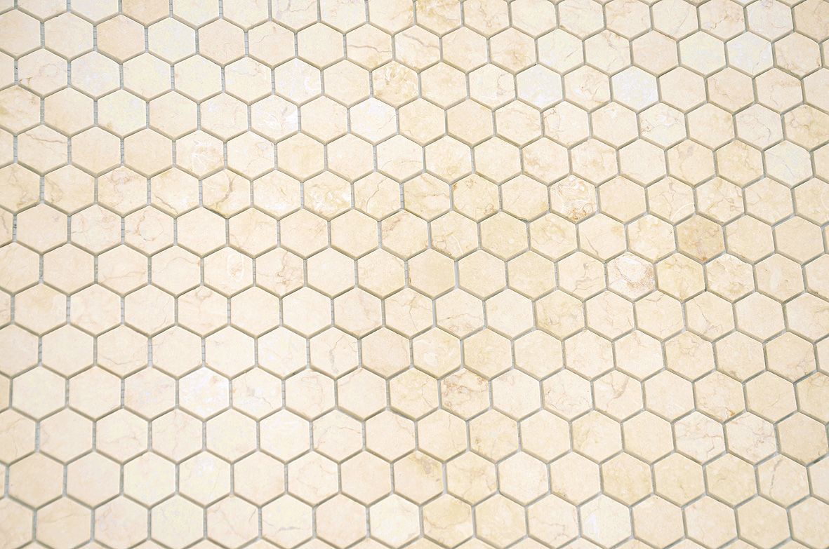 Шестиугольная мозаика Botticino MAT hex 18x30x6 (Caramelle Mosaic)