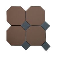 Петергоф Октагон 14.6*14.6 коричневый с черными вставками (006/013) 29.4*29.4, Keramark