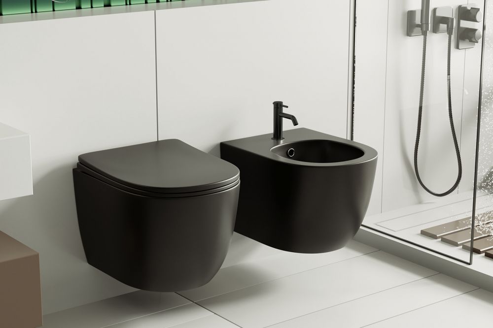 Биде ABBER Bequem AC1150MB подвесное черное матовое