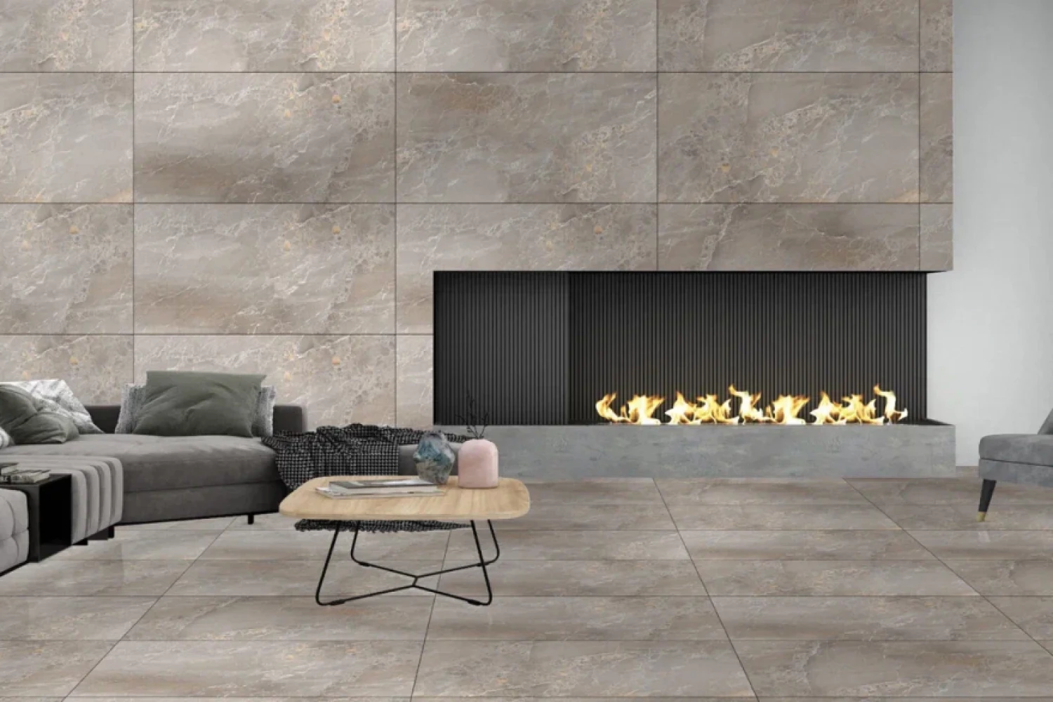 Керамогранит AS22-14 Blaze Grey бежевый камень 120х60