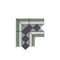 Гатчина угловой элемент белый/зеленый (001/007/008/013) 20.8*20.8*16, Keramark