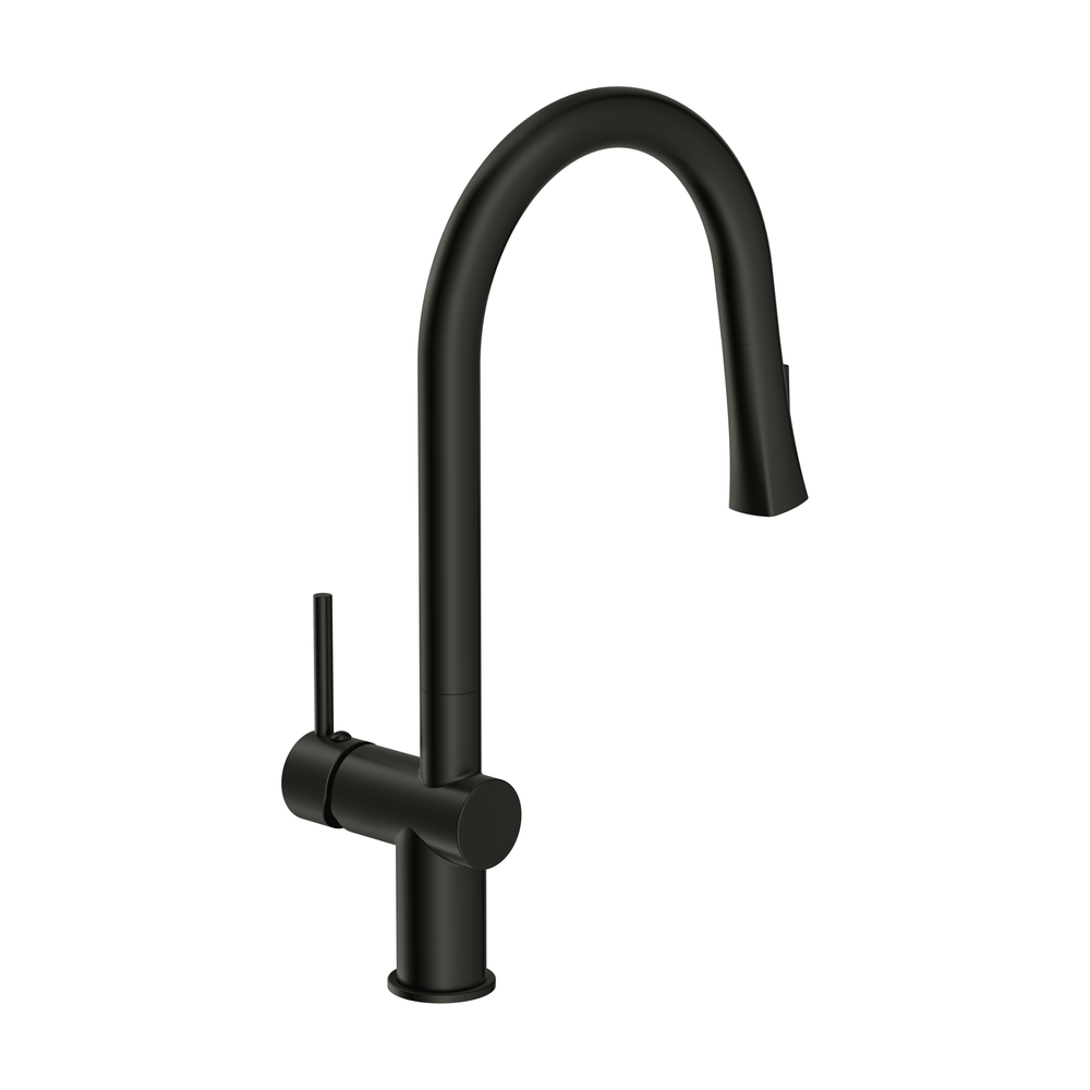 Смеситель для кухни MELAR с выдвижным изливом черный