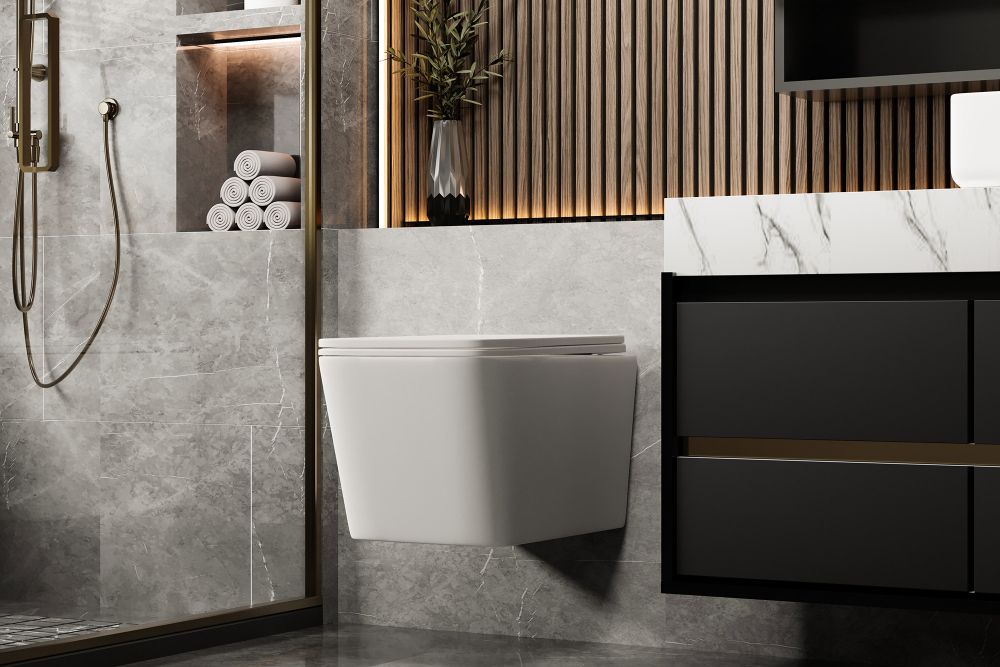 Унитаз ABBER Rechteck AC1201MW подвесной белый матовый, безободковый