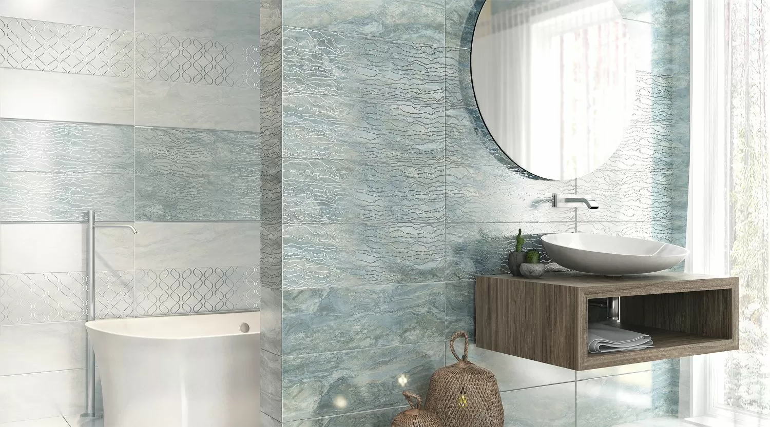 Плитка настенная Crystal Zaffiro WT15CRT23R 24.6х74 Delacora