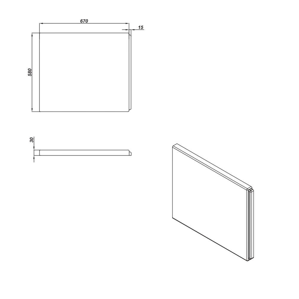 Панель для ванны боковая UNIVERSAL TYPE 1 70