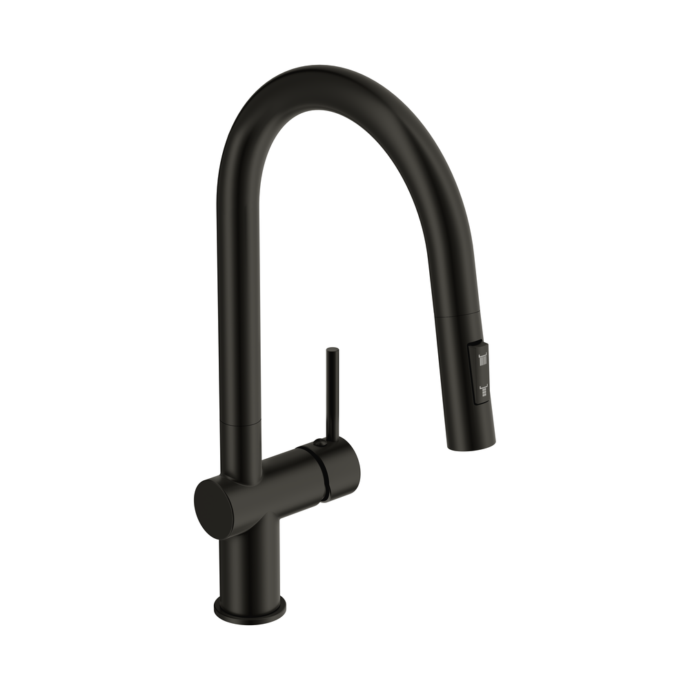 Смеситель для кухни BRASKO с выдвижным изливом черный