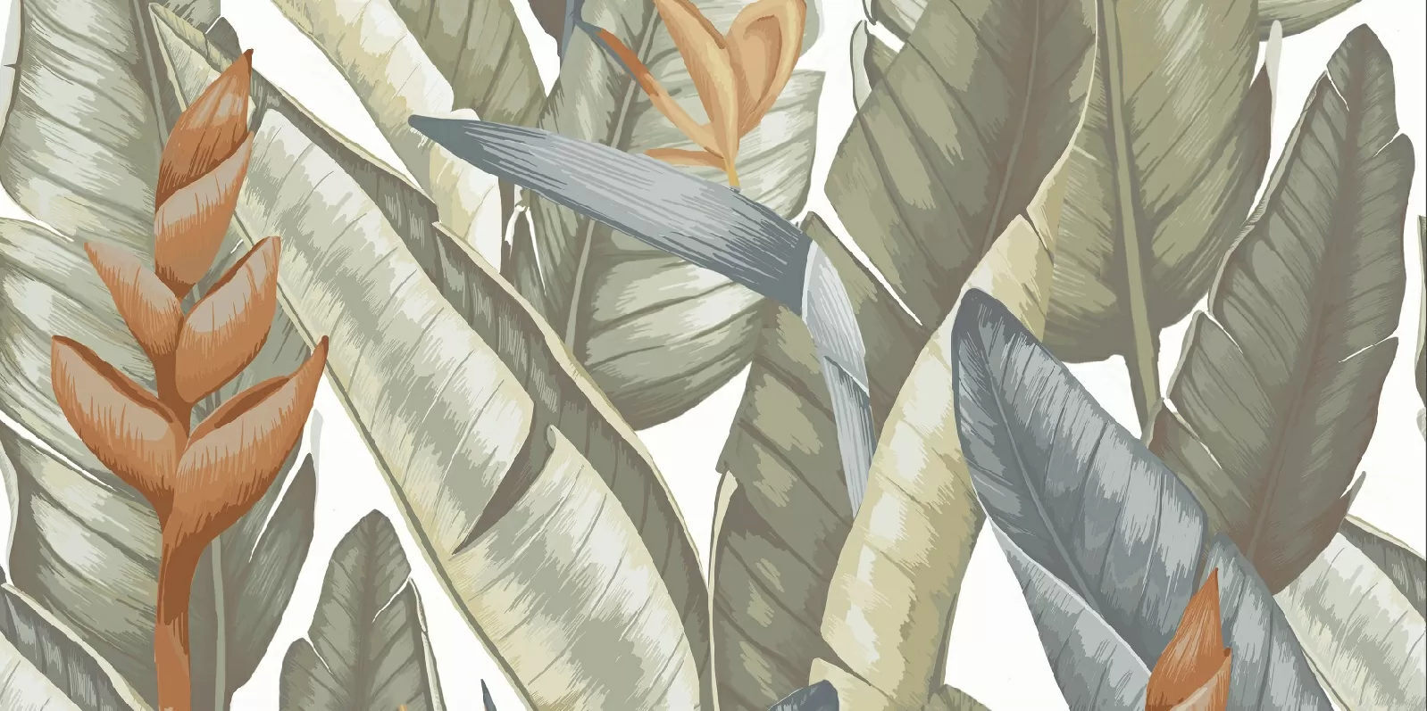 Керамогранит Elite Samui Decor A+B Matt 60x120 (Staro Slim) - тонкий керамогранит 60х120 см, 5 мм, декор, панно, цветы, флора, листья