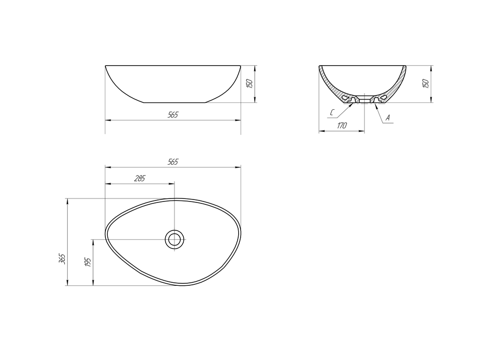 Раковина MODUO 55 LEAF